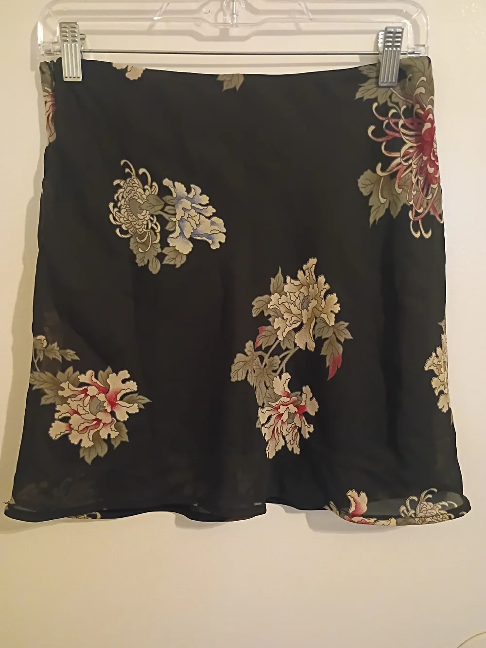 Rampage Women's Black Floral Mini Skirt‎ Y2K Sz 5
